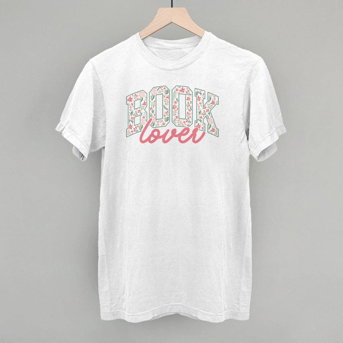 Book Lover Floral Arch + Script: White / XL / Tee