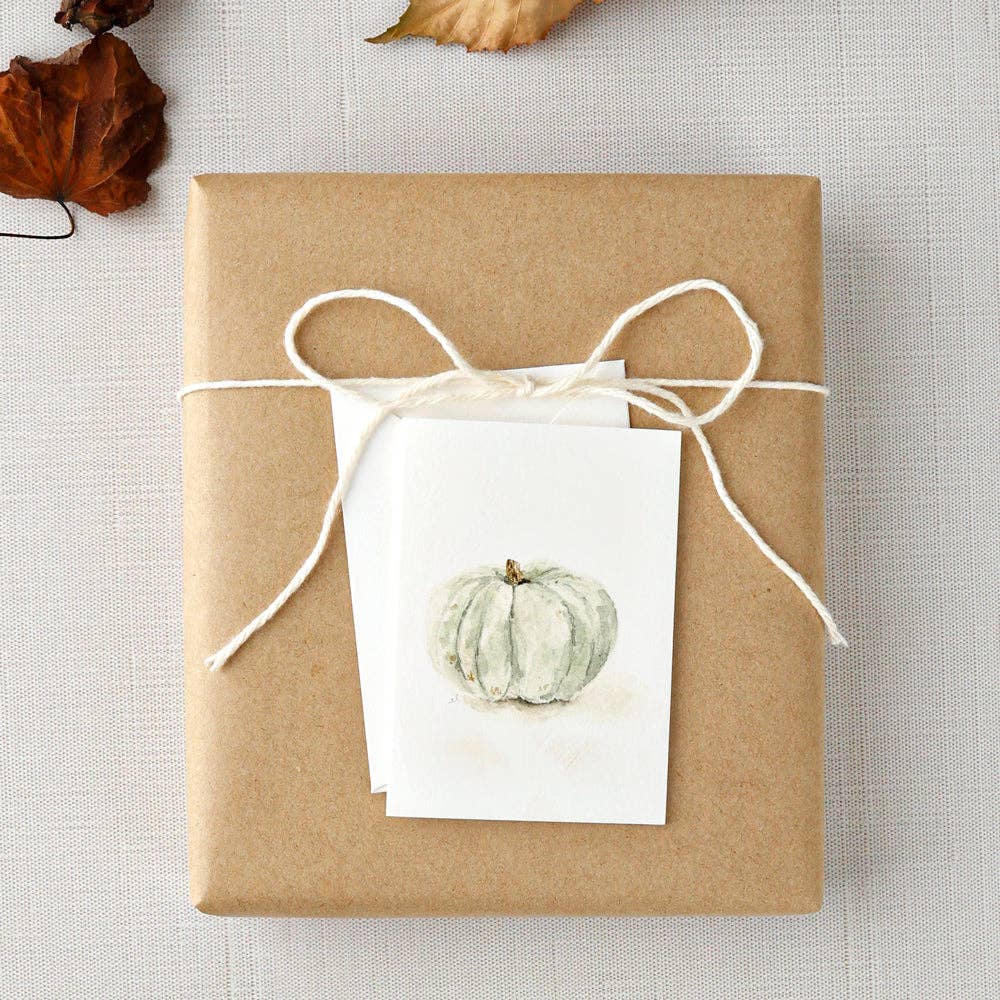 Green pumpkin mini notecard