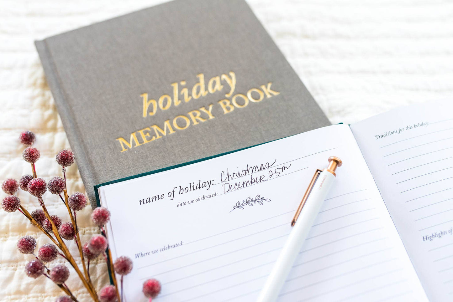 Holiday Memory Book & Family Keepsake | Memory Scrapbook: Emerald