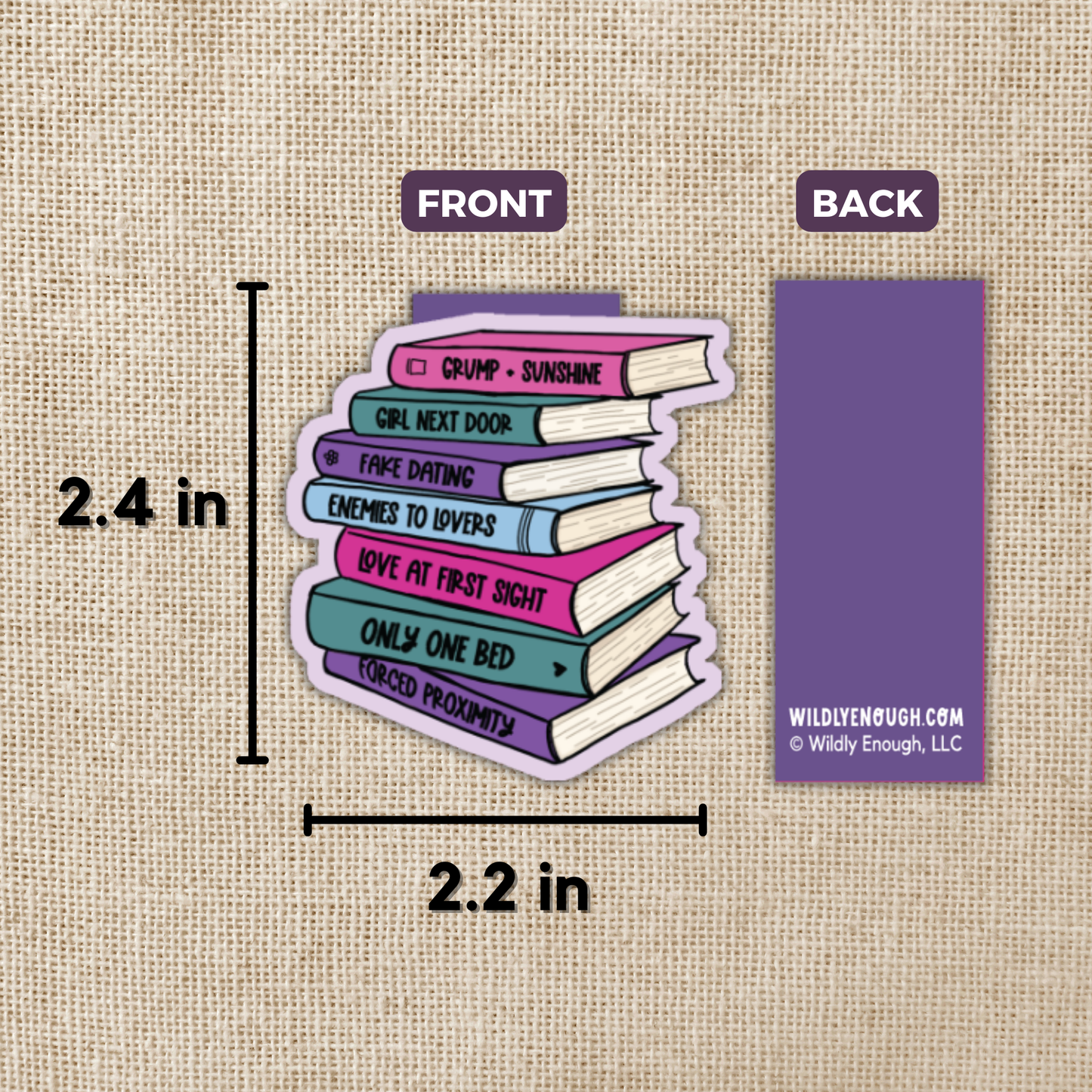 Romance Tropes Book Stack Magnetic Bookmark