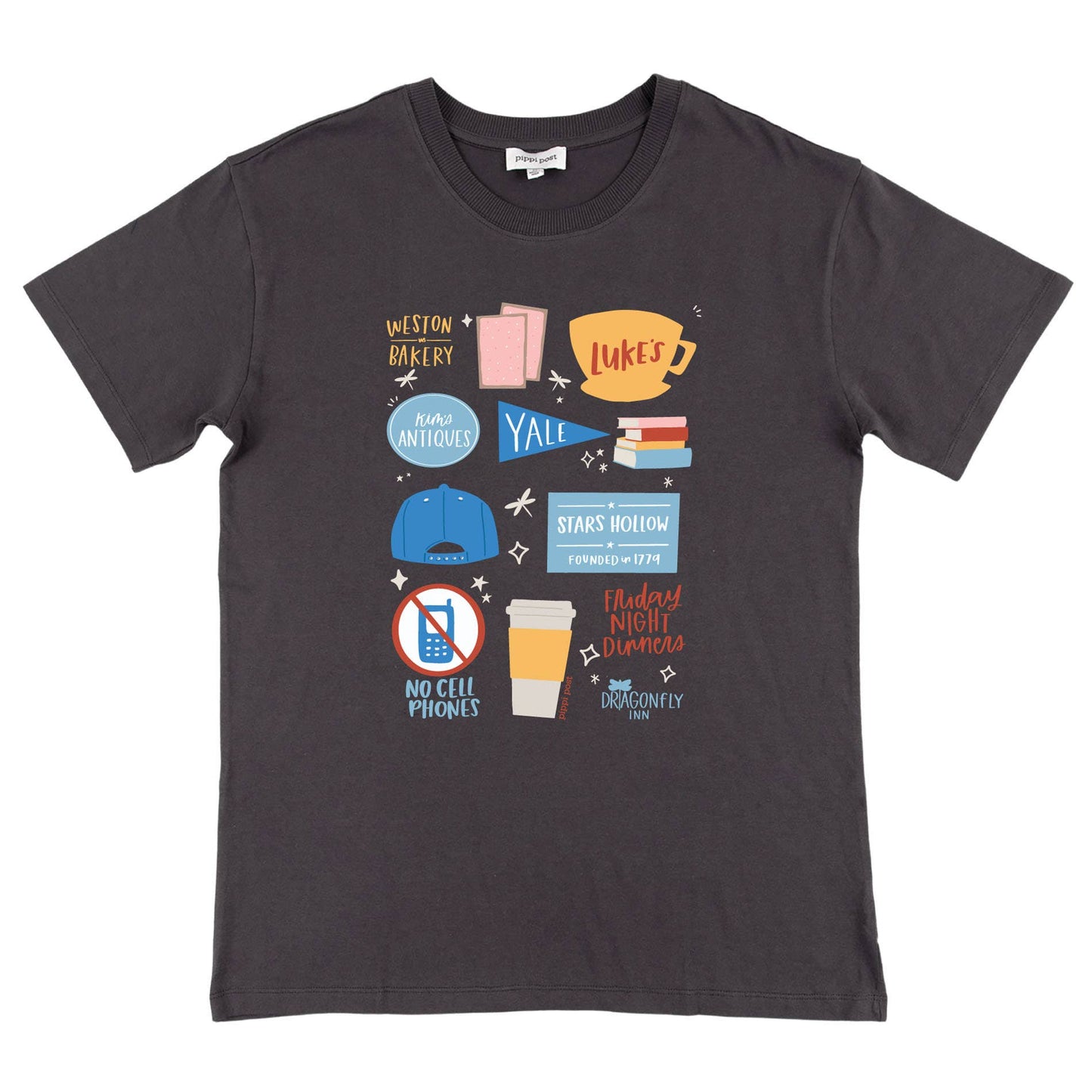 GG Illustrations - Pippi Tee - Dark Gray: XL