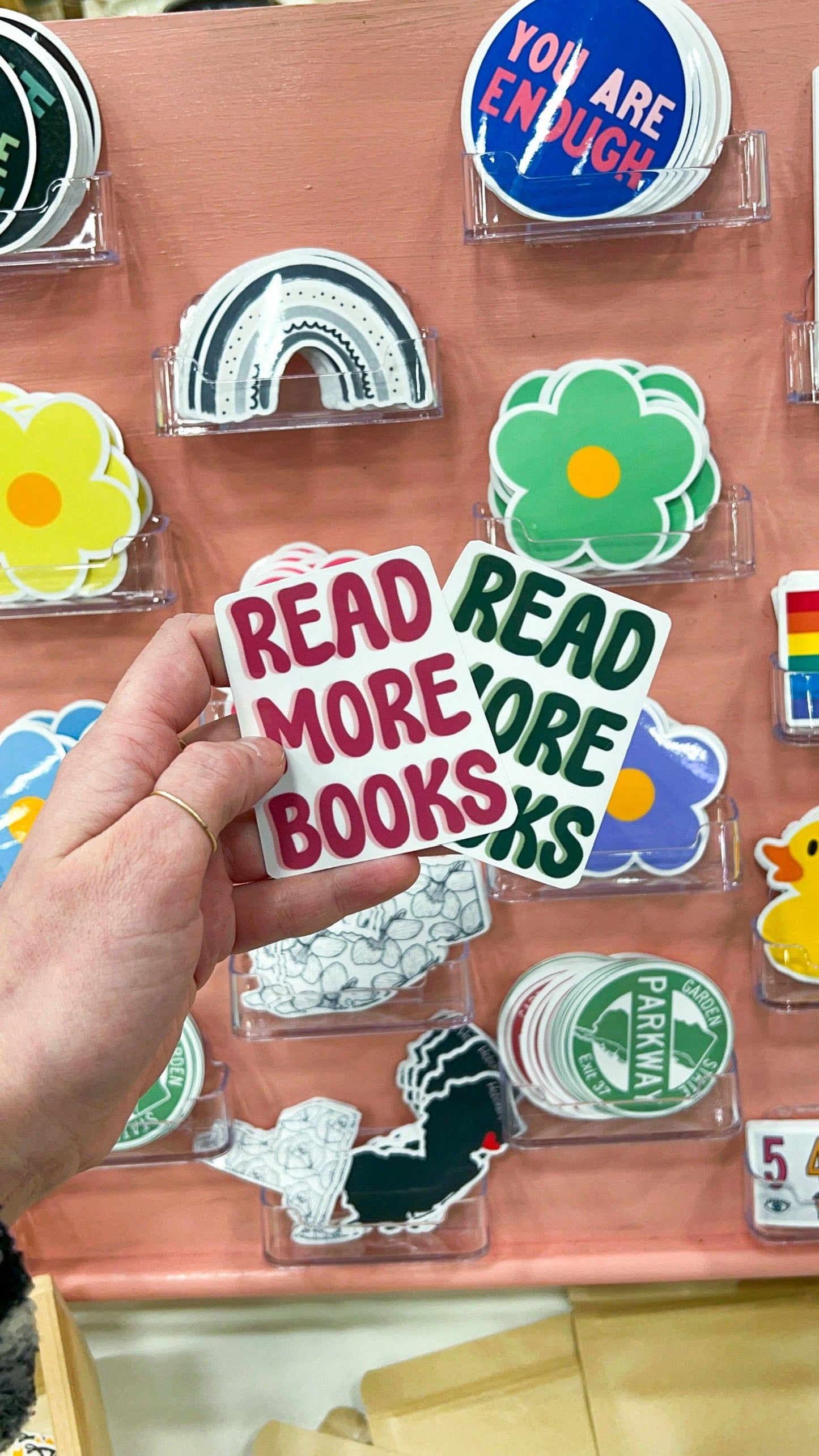 “Read More Books” Sticker: Magenta