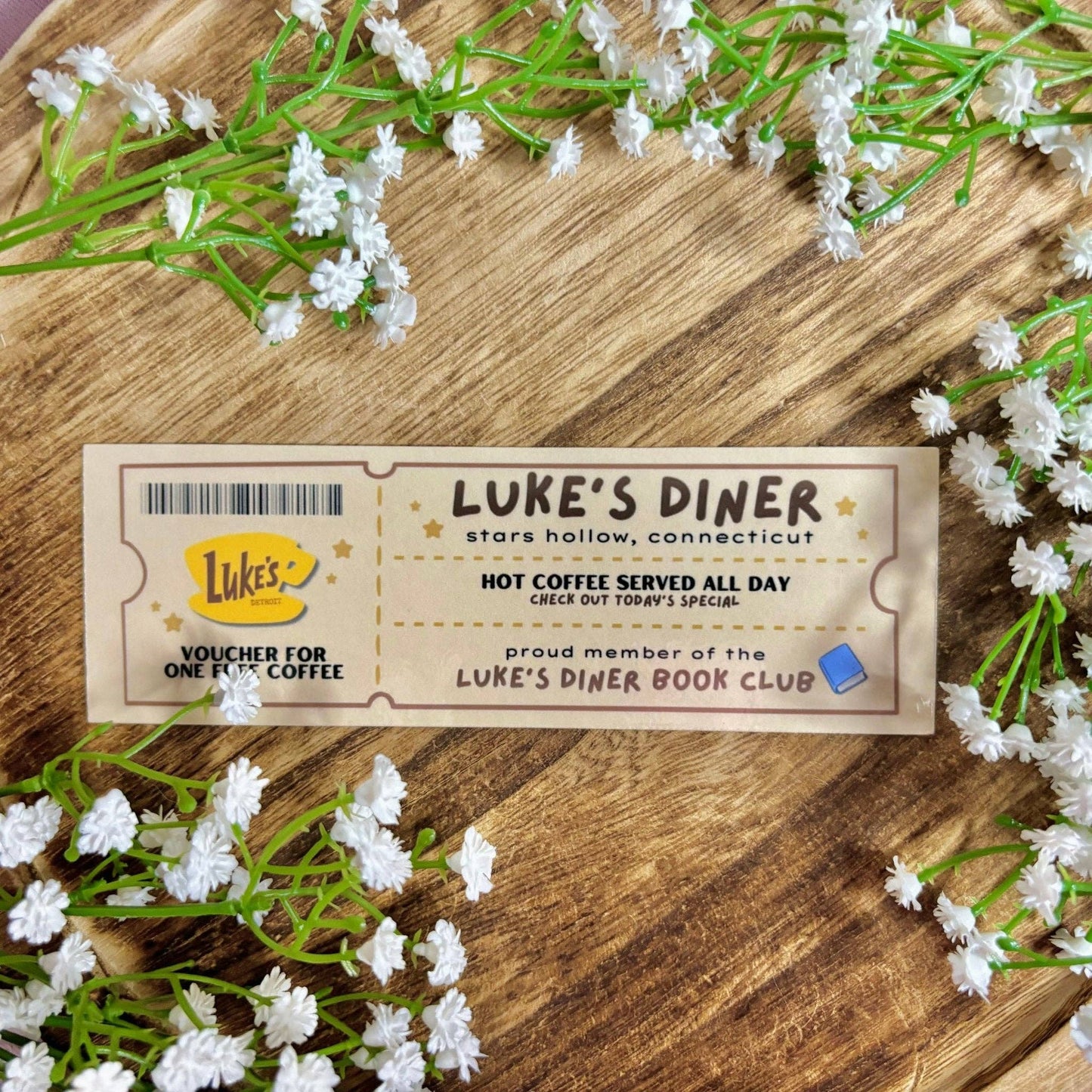 Lukes Diner Book Club Ticket Bookmark