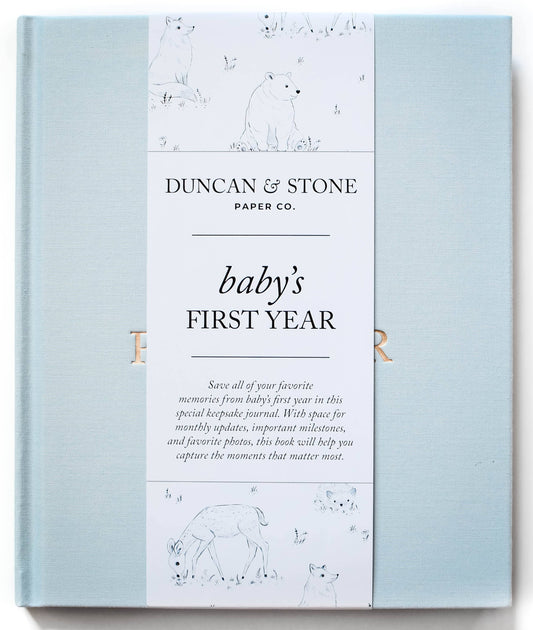 Baby's First Year Memory Book & Photo Album | Christmas Gift: Sky Blue