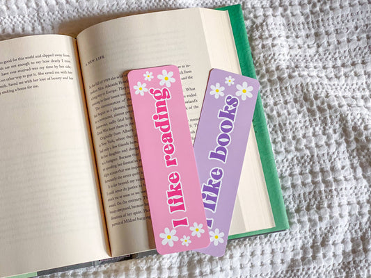 I Like Books & Reading Bookmark, Cute Bookish Gift: I Like Books